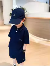 Set Casual tipo polo azul