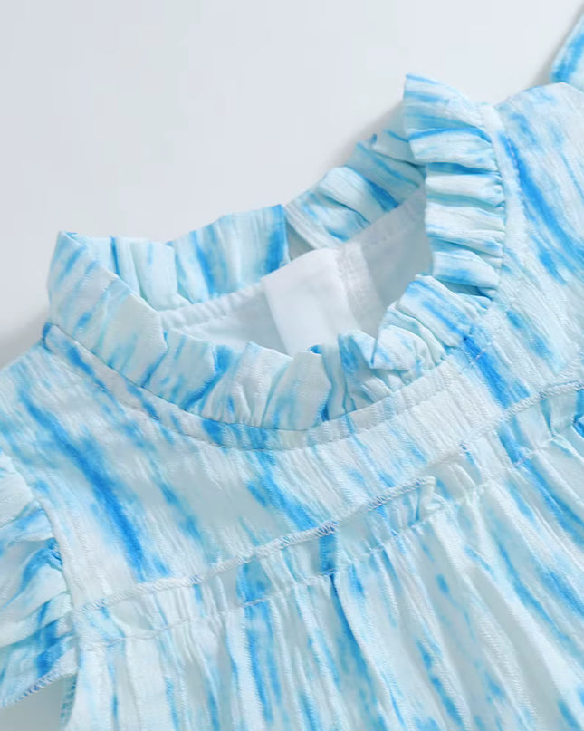 vestido celeste c/mangas