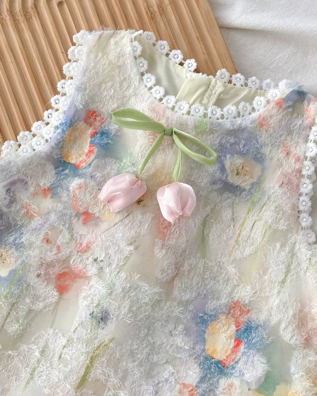 Vestido fino tulipanes