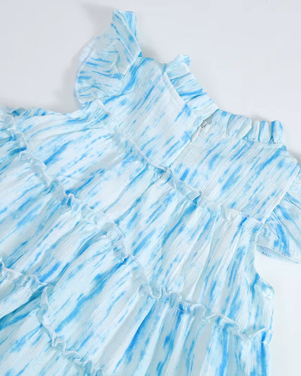 vestido celeste c/mangas