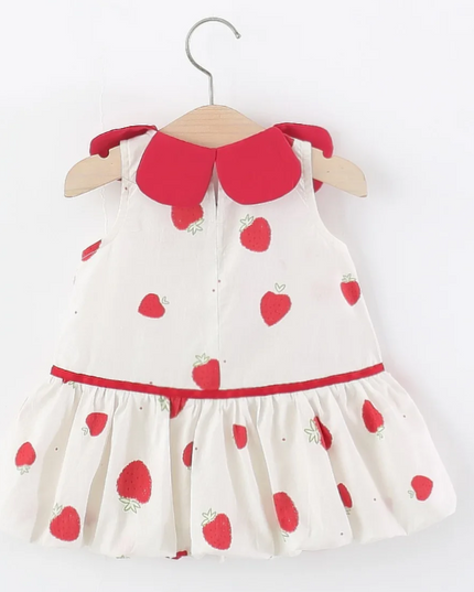 Vestido Fresas Rojo Cuello
