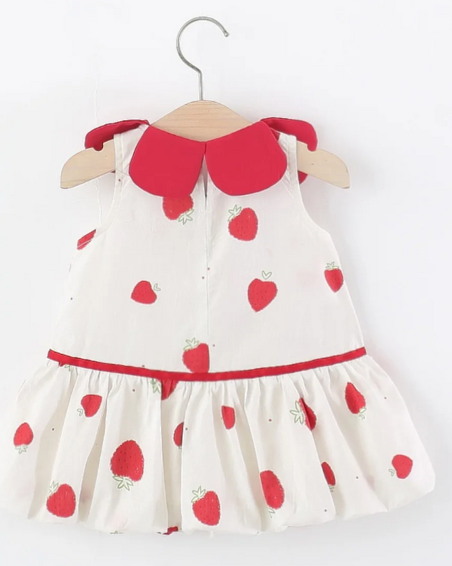 Vestido Fresas Rojo Cuello