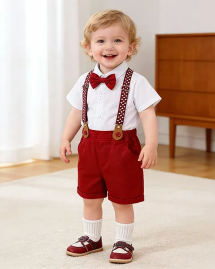 Conjunto Formal Rojo Short Tirantes