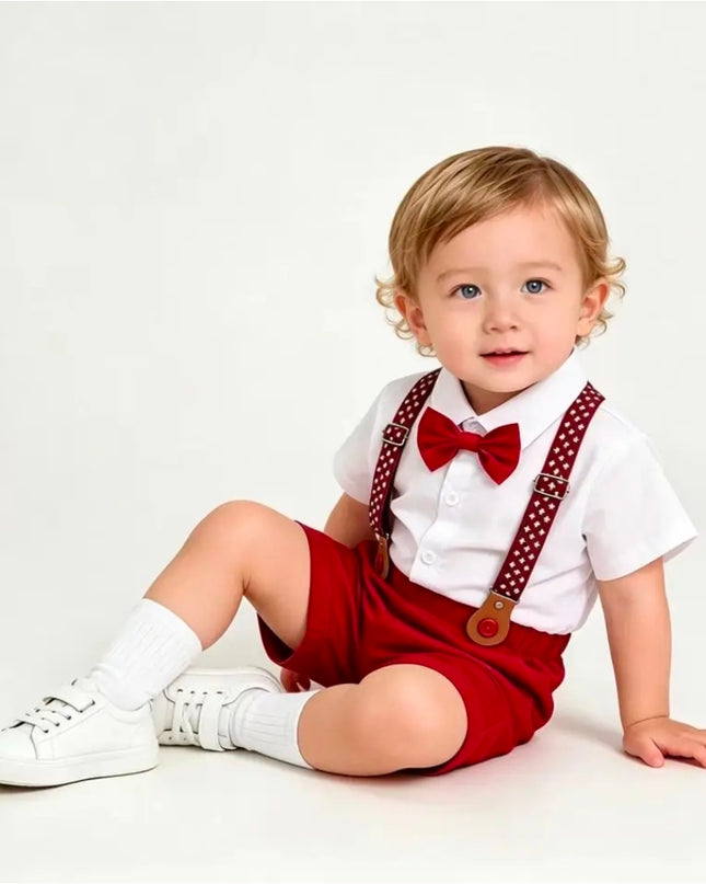 Conjunto Formal Rojo Short Tirantes